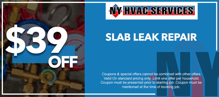 discount on any  slab leak repair in Manhattan, NY