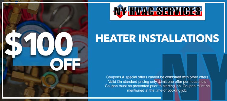 discount on heater installation in Queens, NY
