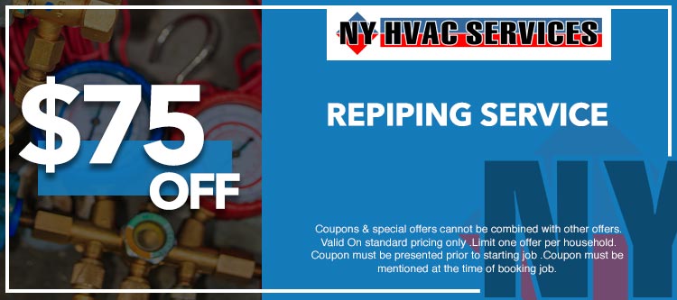 discount on repiping service in Manhattan, NY